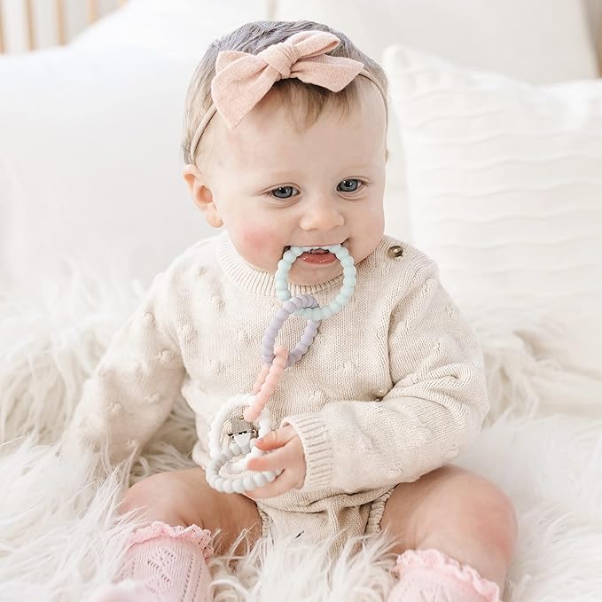 Ryan & Rose Cutie Clinks Attachable Teether Chew Toy for Babies (Precious)