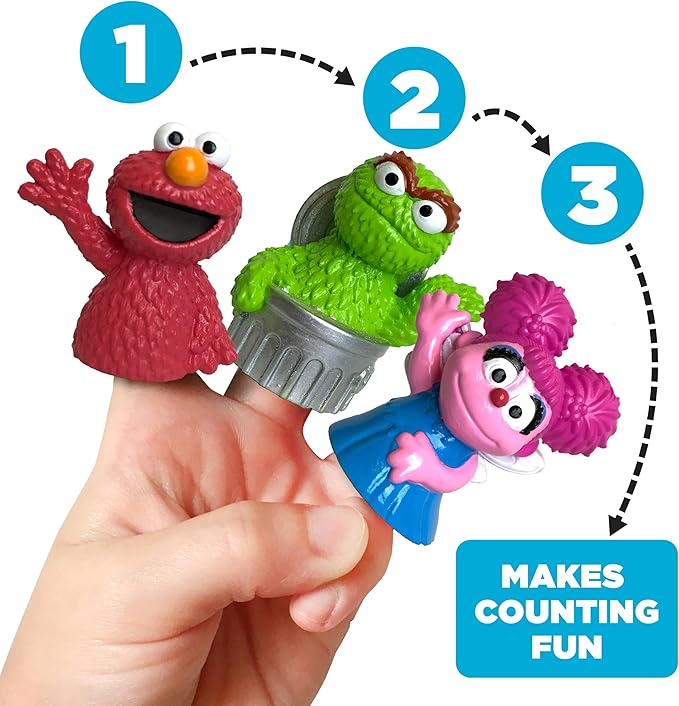 Sesame Street 5 Piece Finger Puppet Set - Easter Basket Stuffers, Easter Egg Fillers, Easter Decorations, Party Favors, Educational, Playtime, Bath Toys (69230), 0.14 pounds
