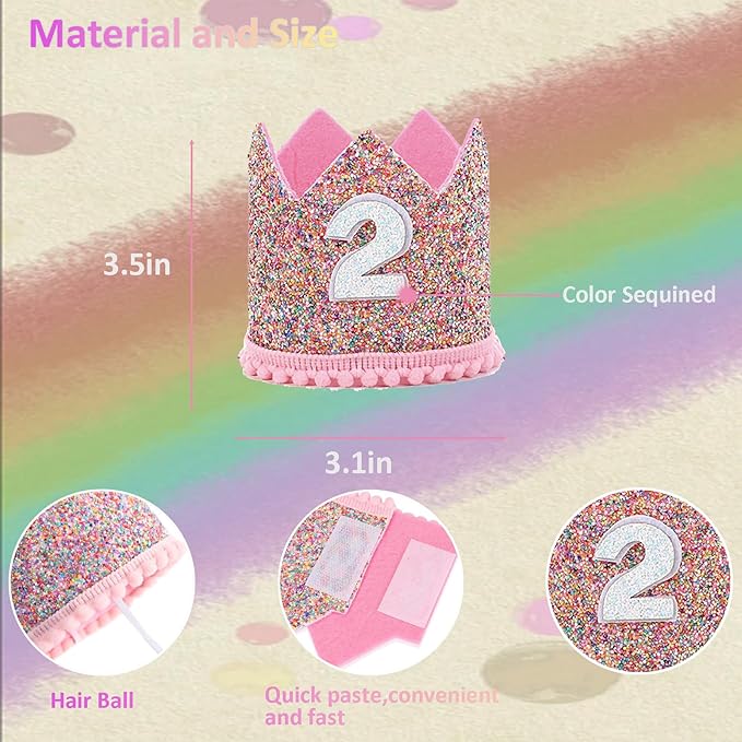 Boy Girl Birthday Crown, Prince Princess Birthday Hat Headband Tiara Crown Cake Photo Prop Party Decorations