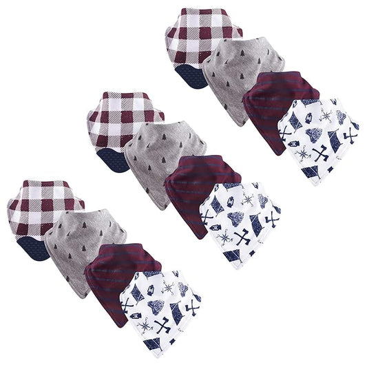 Yoga Sprout Bandana Bib with Teether, 12 Pack, Happy Camper
