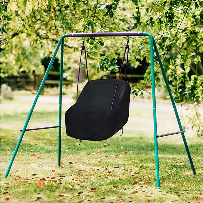 okcool Outdoor Toddler Swing Seat Cover,Outdoor Baby Swing Cover,A Wide Selection of Cute Colors and Patterns,Black