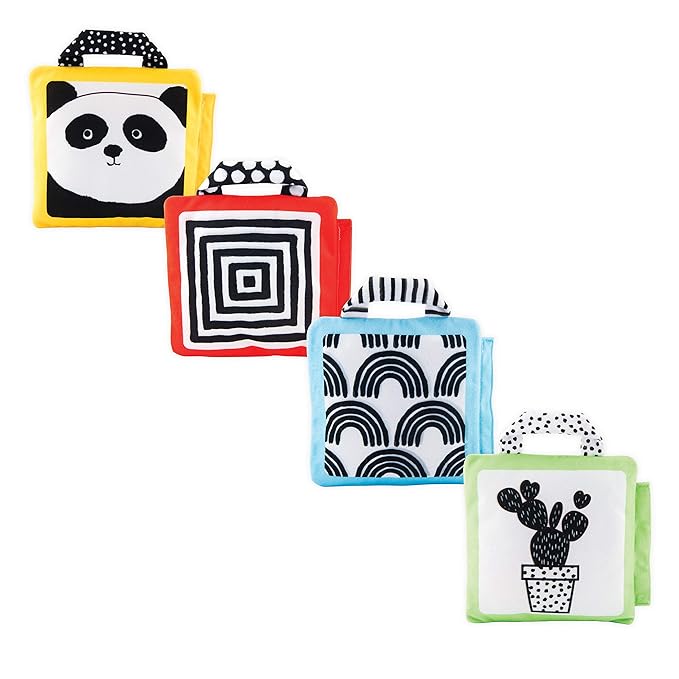 Sassy Reversible Soft Sensory Activity Panels, Ages 0+ Months, 4 Count (Pack of 6)