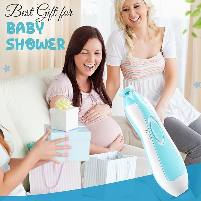 6 in 1 Baby Nail Clippers & File Kit - Nail Trimmer Electric with LED Light & 6 Replaceable Grinding Heads for Safe & Easy Finger & Toe Nail Care & Polish of Babies, Infants, Toddlers, Kids & Newborn