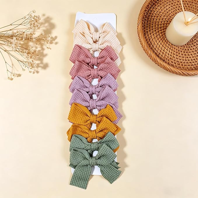 20PCS Baby Girl Dog Gift Wrap Hair Bow Clips Barrettes Multicolor Textured Bow Barrettes for Girls, Daily Wear Hair Accessories Alligator Clip for Little Girls Toddler Kids Teens