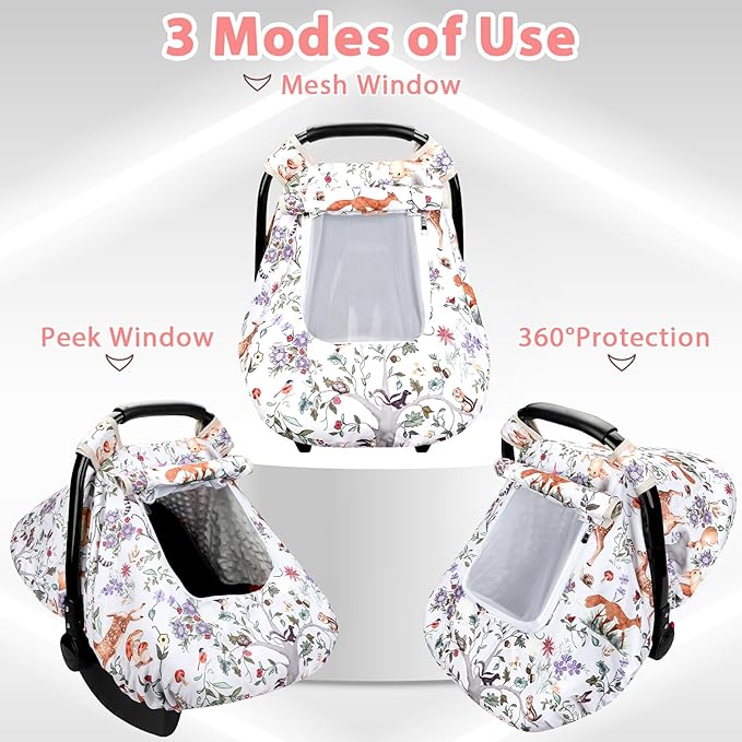 Baby Blanket & Winter Baby Car Seat Cover, Minky Infant Car Seat Covers for Babies, Purple Fleece Baby Blankets for Boys Girls