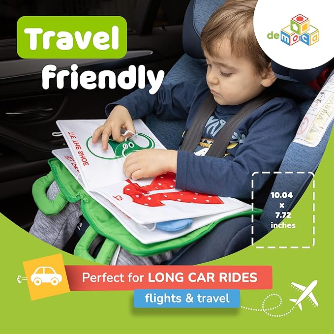 deMoca Busy Book for Toddlers 1–3, Quiet No Noise Activity Book for Travel and Public Use, Montessori My Quiet Book for 1 Year Old, Busy Board Gift for Boys and Girls