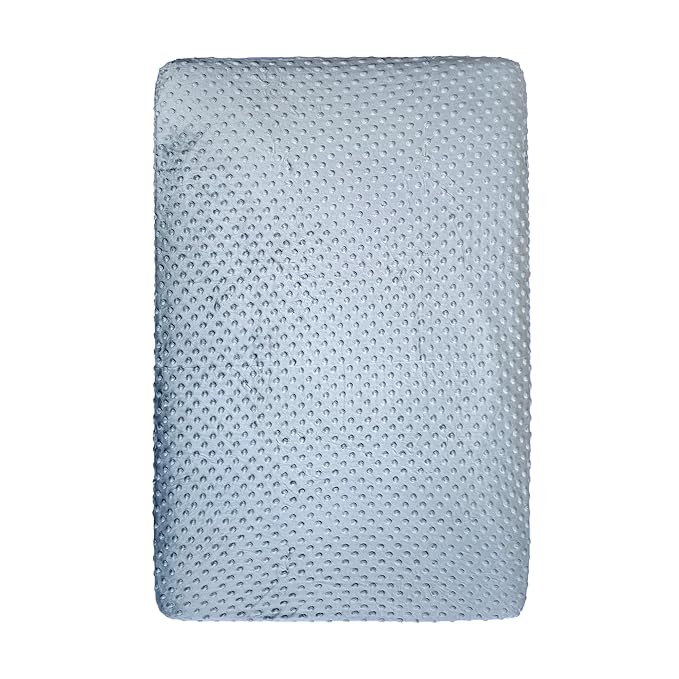 KiddyKloud Mini Fitted Sheet for Mini Crib, Pack n Play Playard Sheet 38 x 24.5 x 5 Inches | Minky Fabric (Gray)