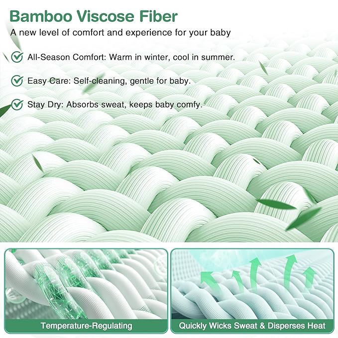 Baby Lounger Cover 2 Pack - Silky Soft Bamboo Viscose Infant Lounger Cover, Breathable & Moisture-Wicking Newborn Lounger Slipcover for Baby Boys Girls, Fits Azopesy& Most Loungers, Green