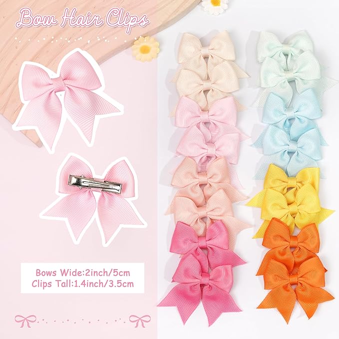 JOYOYO 60Pcs Baby Bows Alligator Hair Clips in 30 Pastel Colors, Barrettes and Bows for Baby Girls,Toddlers,Kids