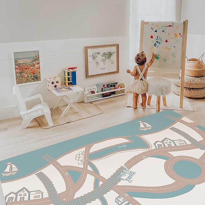 The Shwally PlayMat - Soft Baby Play Mat - Reversible Foam Floor Mat - Waterproof, Wipe-Clean, Durable, Non-Toxic and Hypoallergenic - Large (6.5' X 4.5')