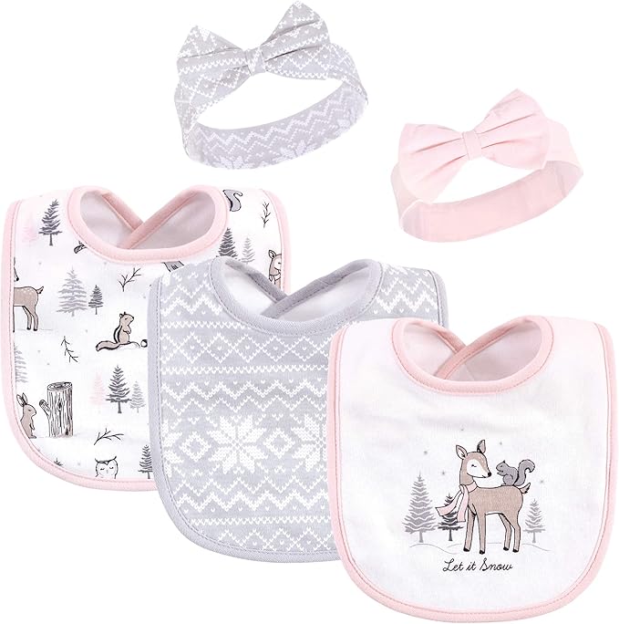 Hudson Baby Unisex Baby Cotton Bib and Headband Set