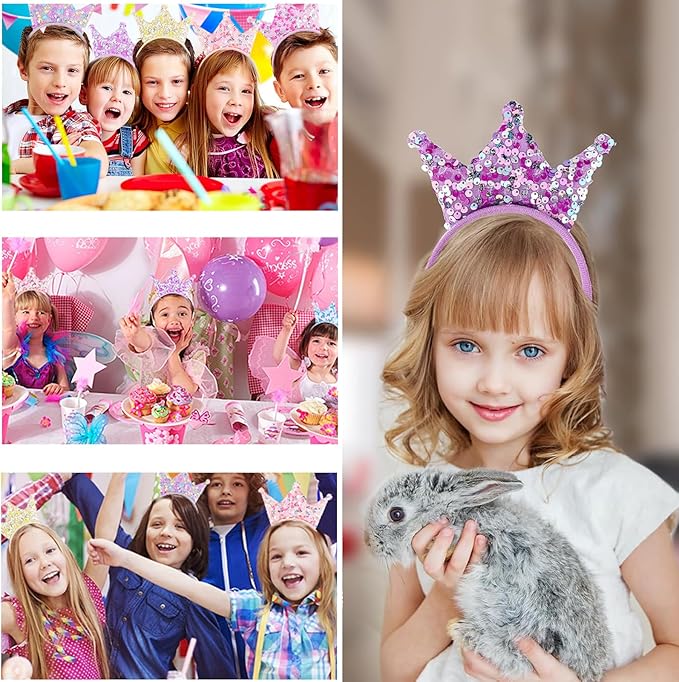 Boy Girl Birthday Crown, Prince Princess Birthday Hat Headband Tiara Crown Cake Photo Prop Party Decorations