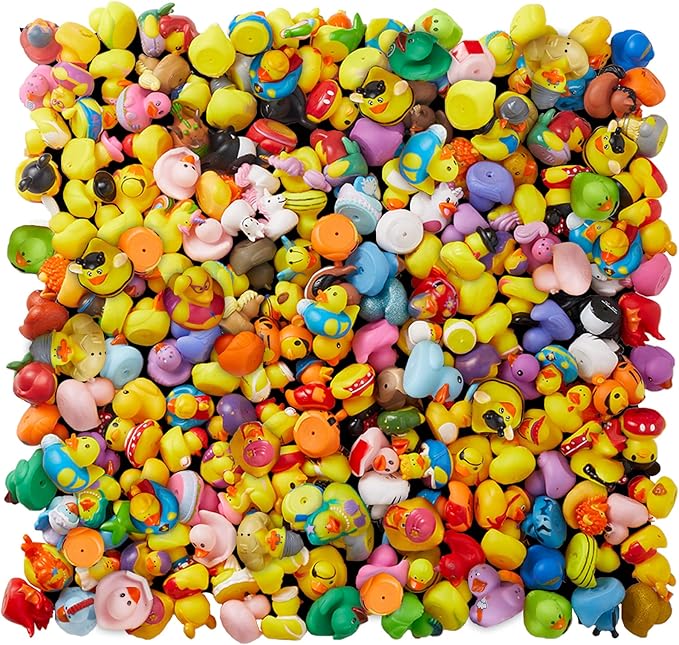 50 Pack Rubber Duck for Jeeps Ducking - 2" Bulk Floater Duck for Kids - Baby Bath Toy Assortment - Party Favors, Birthdays, Bath Time, and More (50 Varieties)