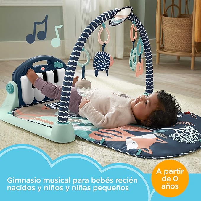 Fisher-Price Baby Portable Baby Chair Sit-Me-Up Floor Seat with Snack Tray and Developmental Toys, Puppy Perfection [Amazon Exclusive] & Kick & Play Piano Gym