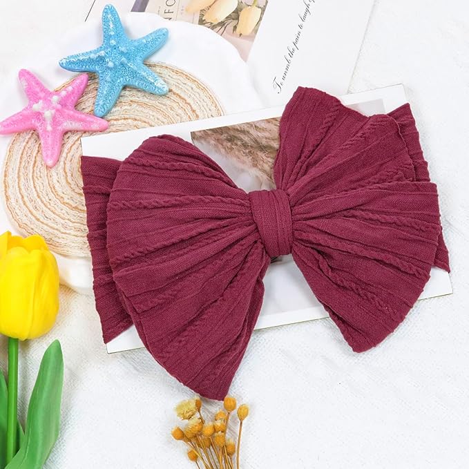 ALinmo 6 Pack Baby Headbands Super Soft Stretchy Nylon Hair Bands Hair Bows Hair Accessories for Baby Girls Newbrons infants Toddlers 03