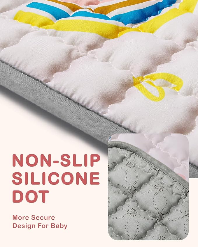 WONDAY Thick Baby Floor Playmat for Playpen,50x50 Playpen Mat Non Toxic Car Foldable Kids Crawling Mat for Babies 6-12 Months, Infant Baby Playpen Mat for Toddlers 1-3