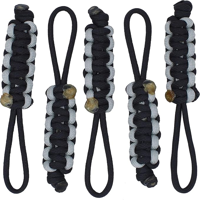 BubbasGarageTv - Large Heavy Duty Paracord Zipper Pulls (Light Grey)