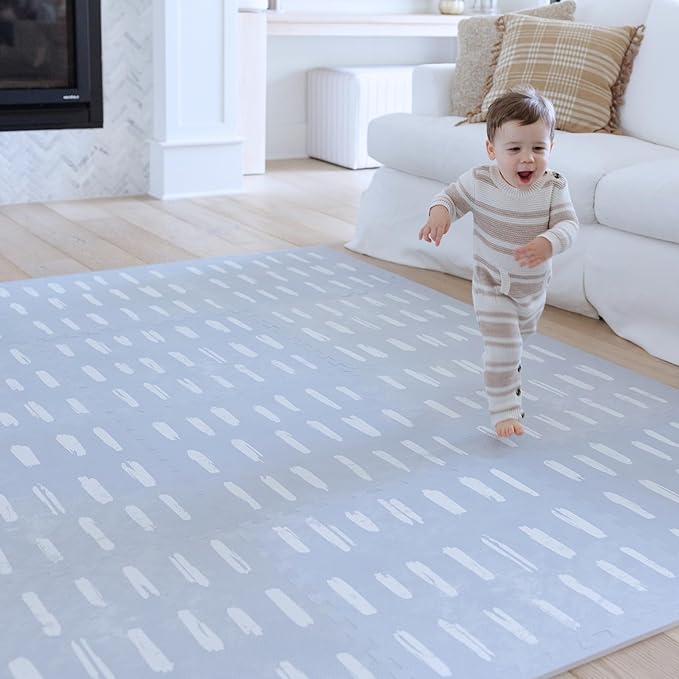 Little Landings Baby Play Mat for Floor - Shoreline (6x8ft) - Premium EVA Foam Play Mat for Babies & Toddlers (Ages 0-5+) Non-Toxic Playmat for Tummy Time, Crawling & Playroom - Stylish & Comfortable