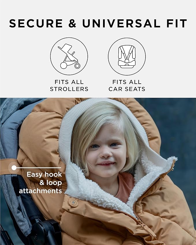 7AM Enfant Stroller Blanket 212 - Adjustable Baby Car Seat Zipped Blanket for Babies Winter, Unisex Multi Purpose Fleece Lined Warm Hooded Toddler Footmuff Water Repellent | (6M - 4T)