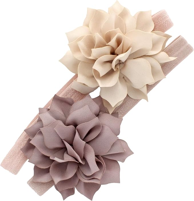 My Lello Petal Flower Headbands Baby - Girls - Toddler Stretchy Elastic Pair