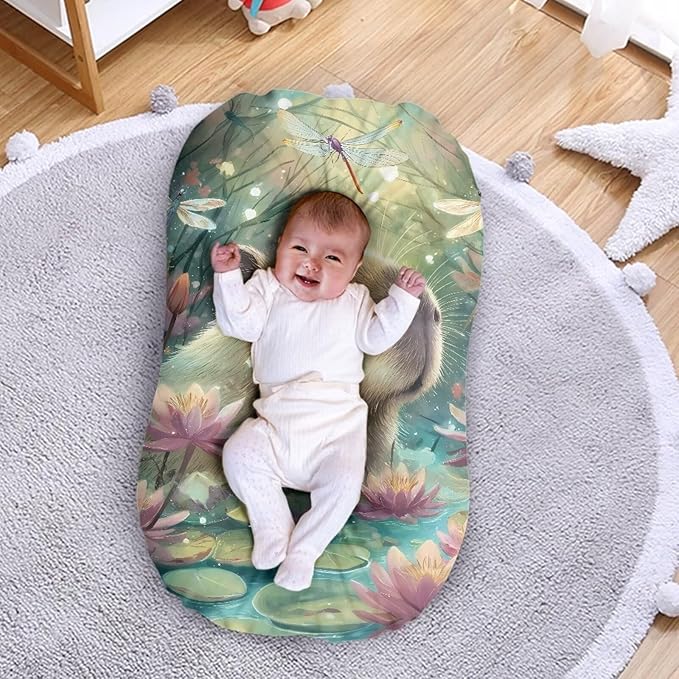 Capybara Snuggle Me Lounger Cover for Baby Boys Girls Newborn Lounger Pillow Covers Soft Breathable Infant Nest Slipcover 31.5'' x 21.3''