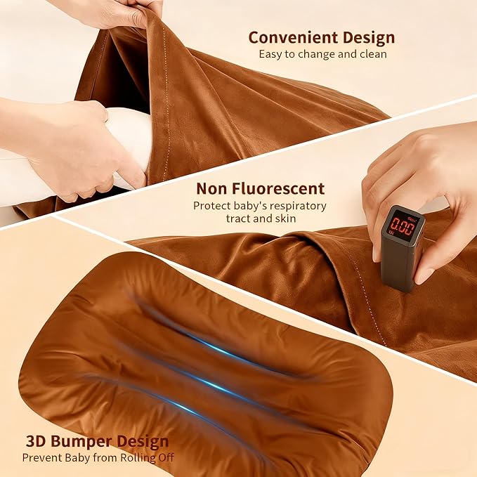 Baby Lounger for Newborn 0-24 Months,Soft Infant Lounger & Play Mat & Diaper Changing Pad for Home,Travel & Floor Time,Newborn Babies Essentials Gifts(Coffee)