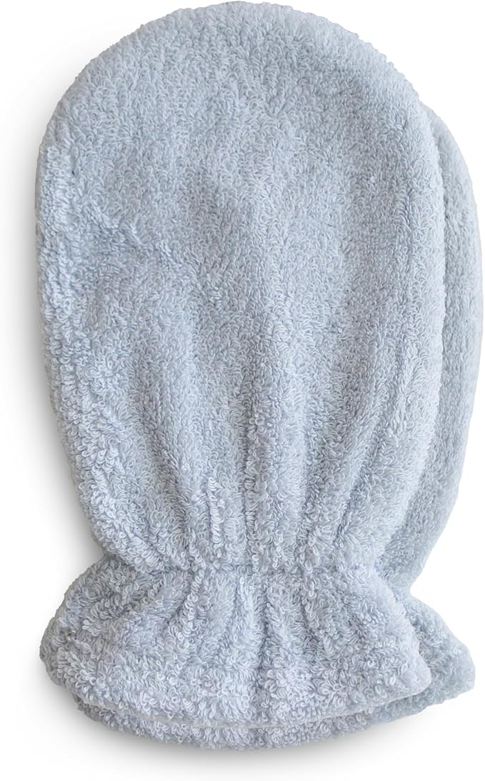 mushie Baby Bath Mitt | Organic Cotton | Pack of 2 (Baby Blue)