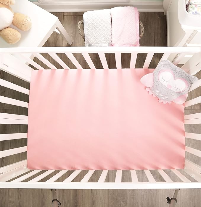 2 Pack n Play Mattress Sheets – 100% Jersey Knit Cotton Soft Portable Crib Mattress Sheet for Girls with Pink and Yellow Precious Moments Design; 2 Pk Playpen Mattress or Mini Crib Fitted Sheet Set