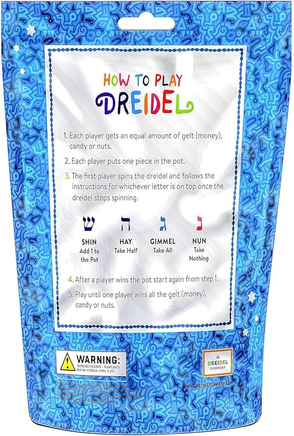 50-Pack Wood Multi-Colored Dreidels Medium Sized Hanukkah Draydels with English Transliteration (50-Pack)