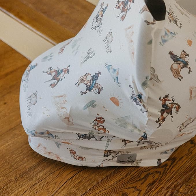 Baby Car Seat Cover Canopy and Nursing Cover Multi-Use Stretchy 5 in 1 Gift "Boone" by Copper Pearl