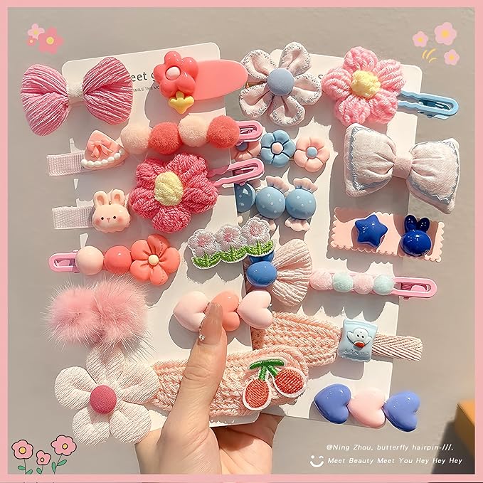 (10 Pcs) Super Cute Lovely Warm Autumn Winter Spring Theme Kid's Hairpin Flower Floral Bear Bowknot Hair Clips Hair Decoration Women Girls Salon Hairstyle Hairdressing Grip -Brown 2