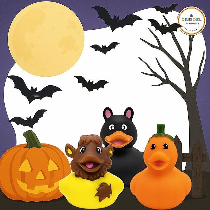 50-Pack Halloween Rubber Duck Toy Duckies for Kids, Fun Bath Birthday Gifts Baby Showers Summer Beach and Pool Activity, 2 Inches