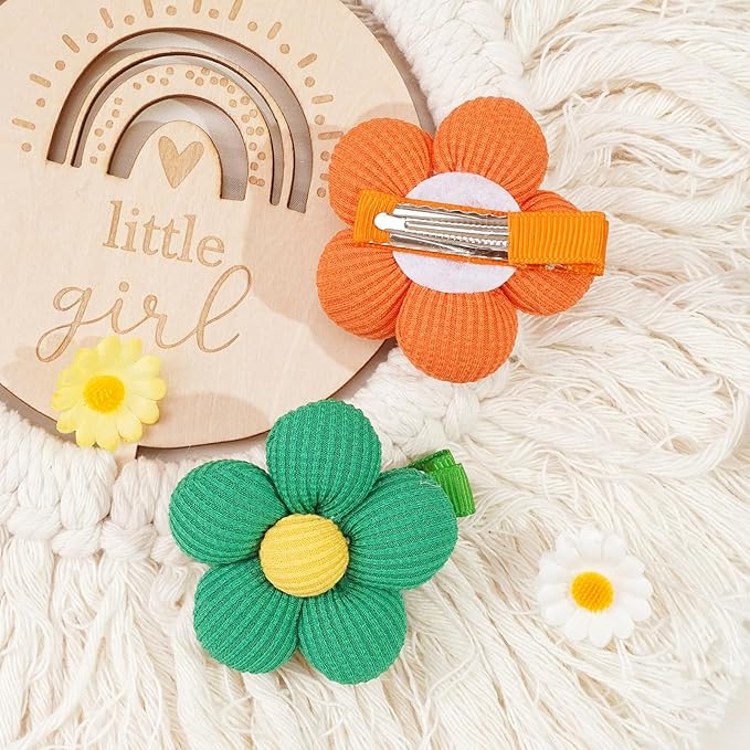 CÉLLOT Flower Hair Clips,10 Pcs Non-Slip Flower Bows Alligator Clips Hair Accessories for Girls Toddlers Teens and Women