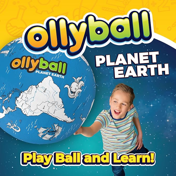 Ollyball Planet Earth Ultimate Indoor Play Ball, Colorful Ball, Suitable for Indoor and Outdoor Use Educational Toy