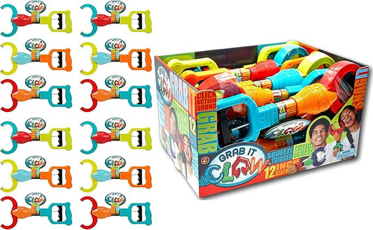 JA-RU Grab It Claw Grabber Toy (12 Pack) – 12 Inch Robot Claw Grabber Pickup Tool for Kids, Hand Eye Coordination Toys, Robot Party Favors, Birthday Gifts & Classroom Prizes. 5617-12s