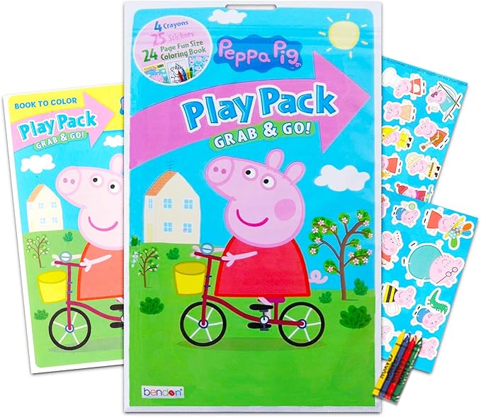 Peppa Pig Clock Puzzle Shape Sorting Game for Toddlers, Kids ~ 5 Pc Learning Toy Bundle with Peppa Wooden Clock, 3 Flash Card Packs, and More (Peppa Pig Wooden Toys)