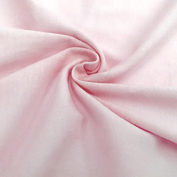 American Baby Company 3 Pack 100% Natural Cotton Fitted Pack and Play Sheets 39" x 27" - Soft & Breathable Pack N Play Sheets for Playard & Mini Crib Mattress, Pink, for Boys & Girls