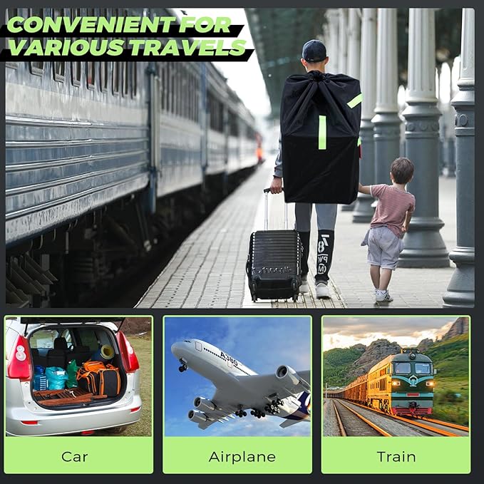 Zihvfzu Waterproof Car Seat Travel Bag, Suitable for Airplane and Air Travel, Durable Cushioned Backpack Design, Suitable for Strollers, Height Increasing Seats, Convertible Seats, with 1 Luggage Tag