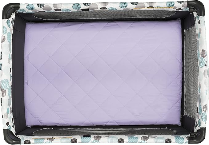 Pastel Lavender Purple Pack n Play Quilted Mattress Sheet – Ultra-Soft, Comfortable Portable Crib Mattress Sheet for Baby Girls; Playpen Mattress or Mini Crib Fitted Sheet with Quilted Top