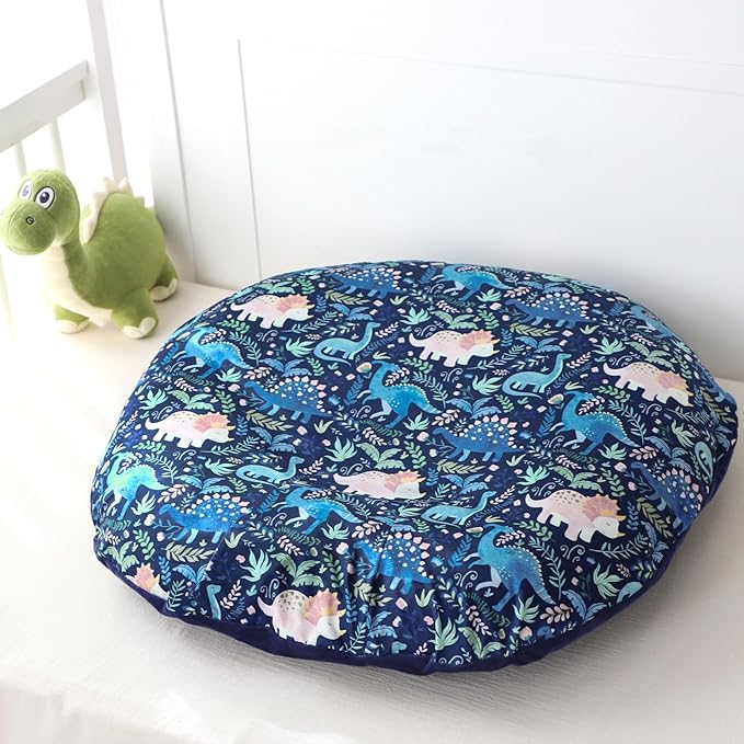 Newborn Lounger Cover for Boys Girls, Soft Comfortable Baby Lounger Cover 1 Pack Reversible Removable Fleece Slipover for Infant Lounger Pillow, Dinosaur (Cover Only)
