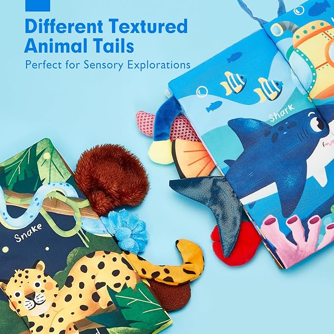 hahaland Baby Books 2 PCS and Baby Hanging Octopus Sensory Toy