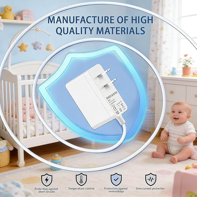 Baby Power Adapter Charegr Compatible with Smile Nasal Aspirator S-503 / S-504 12V Replacement Battery Charging Cord