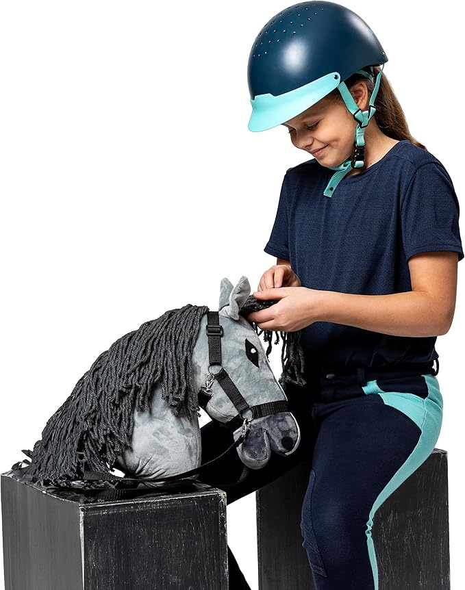 SKIPPI Hobby Horse - Realistic Grey Horse Head for Hobby Horsing Competitions, Large Size with Baton