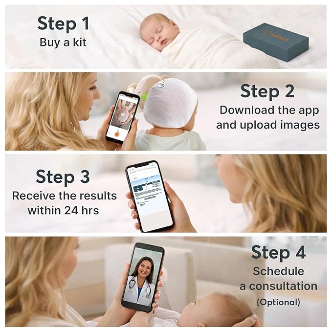 SoftSpot Baby Head Shape Measurement Kit – Measure & Track Baby Head Shape at Home with SoftSpot App (iOS & Android) – Includes Cap & Unlimited App Measurements