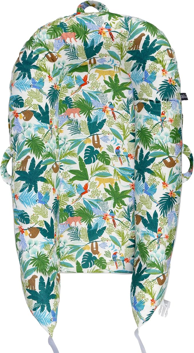 Newborn Lounger Cover for DockATot Deluxe | 100% Cotton Baby Lounger Extra Cover | Hypoallergenic Infant Baby Nest Replacement for Dock A Tot Docks Deluxe+ Lush Jungle Daytime