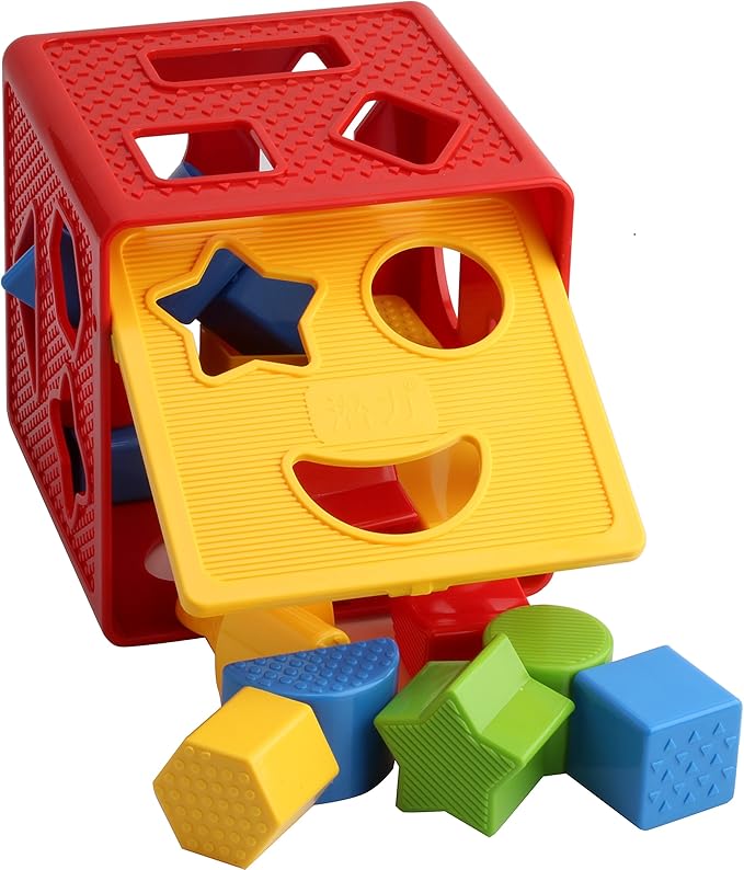 Play22 Baby Blocks Shape Sorter Toy - Childrens Blocks Includes 18 Shapes - Learning Color Recognition - Colorful Sorter Cube Box - My First Baby Toys - Toys Gift for Boys & Girls