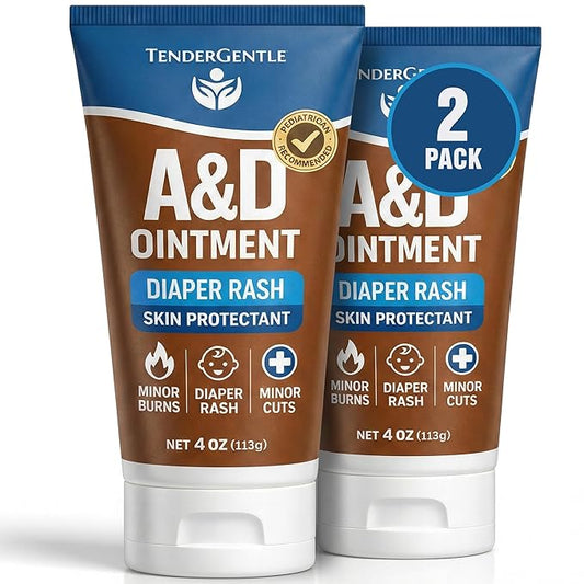 Vitamin A&D Ointment for Baby Diaper Rashes - 4 oz Tube, 2 Pack - A and D Ointment for Adults, Seniors, and Babies