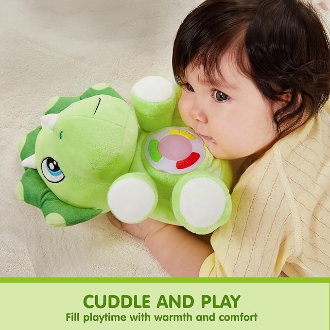 JOYIN Musical Dinosuar Plush Baby Toy, Stuffed Animal with Music & Light, Baby Musical Soft Plush Toys for Infant Babies, Easter Birthday Gifts for Boys and Girls 6+ Months