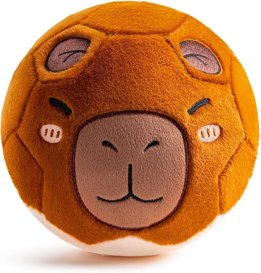 VangeBow Silent Indoor Soccer Balls for Toddlers 1-3, Inflatable Soft Plush Baby Toddler Soccer Ball Toys Gifts for 1 2 3 4 5 Year Old Boy Girl First Birthday Gift (Capybara, Pump Include)