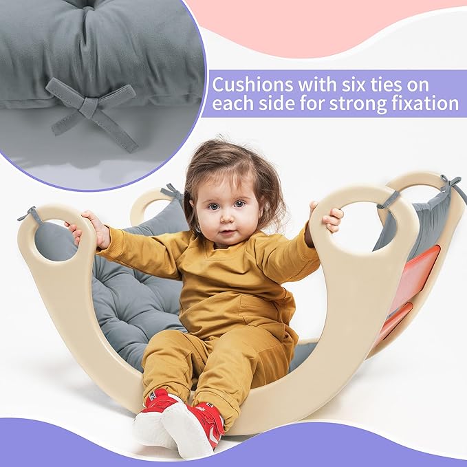 ROYALAY Premium Climbing Set Cushion, Toddler Nap Mat, Bed Floor Pillow, Rocker Pillow for Toddlers Arch Climber, 34 * 20 * 3 inch, Gray